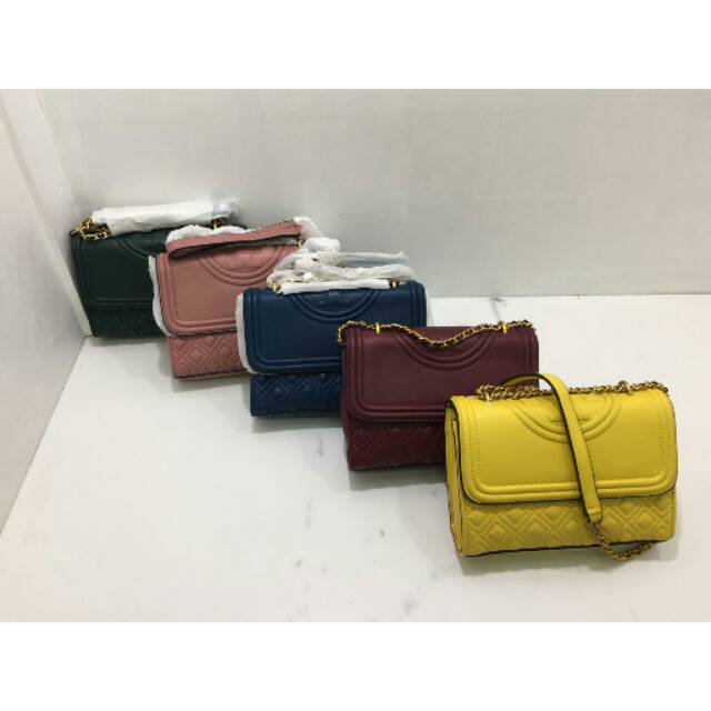 Tory Burch Fleming yellow pink navy green maroon red merah tas Convertible 21 toryburch  original