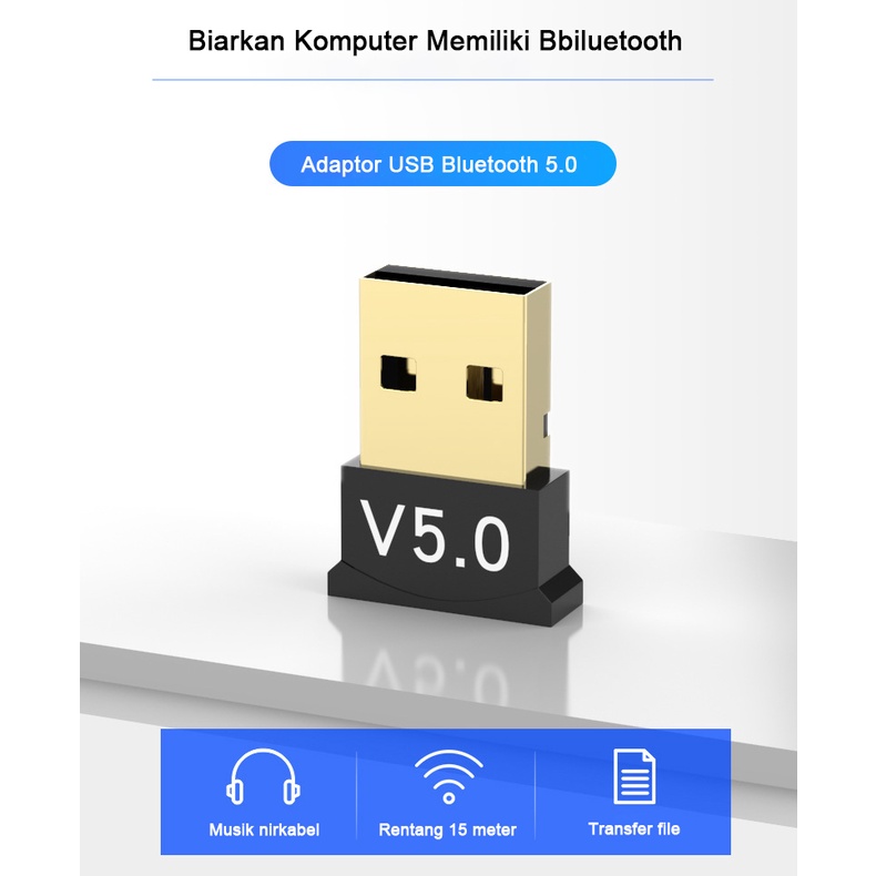 ITS Adaptor USB Bluetooth 5.0 Wireless Bluetooth Adapter Receiver Dongle For PC Laptop Komputer