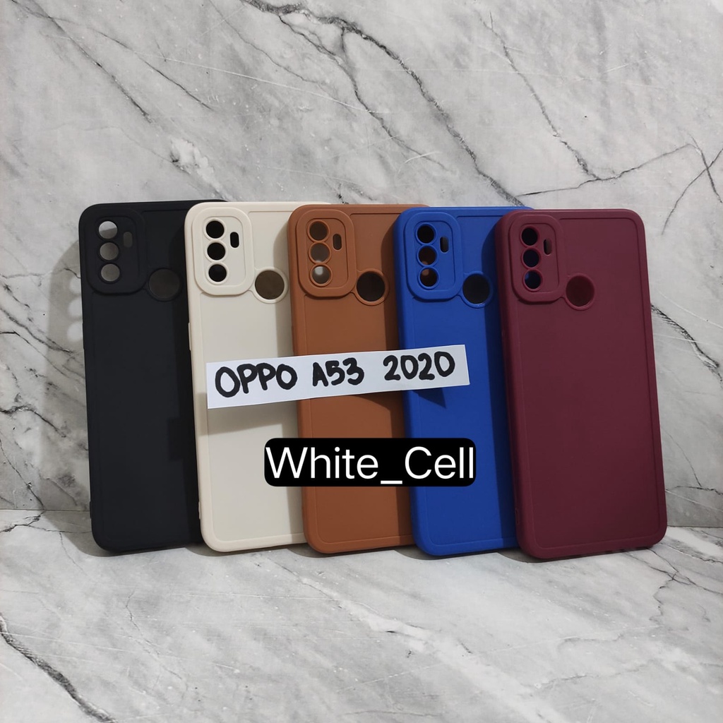 SoftCase ProCamera Silicon Matte Case Full Cover Oppo A53 2020 A52 A92 A54 4G A71 A74 4G A72  White_Cell