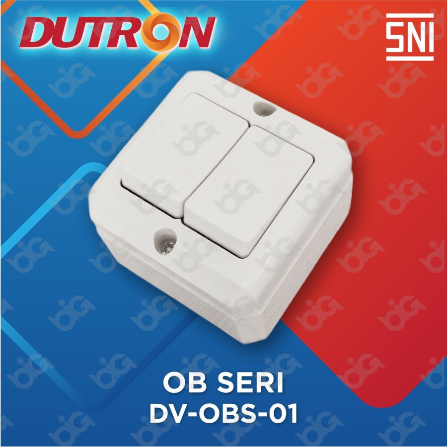 DUTRON Saklar Double Outbow Saklar Seri Outbow Tempel Dinding SNI