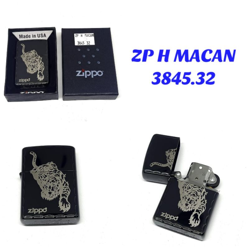 Korek Zippo Hitam Motif