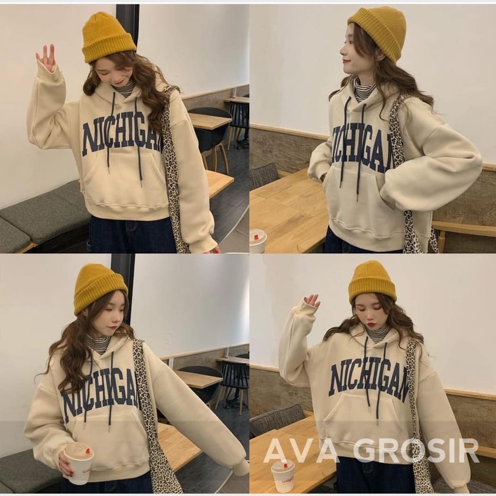 Nichigan Hoodie - Outfit Wanita Dan Pria - Allsize - Bahan Fleece tebal dan lembut