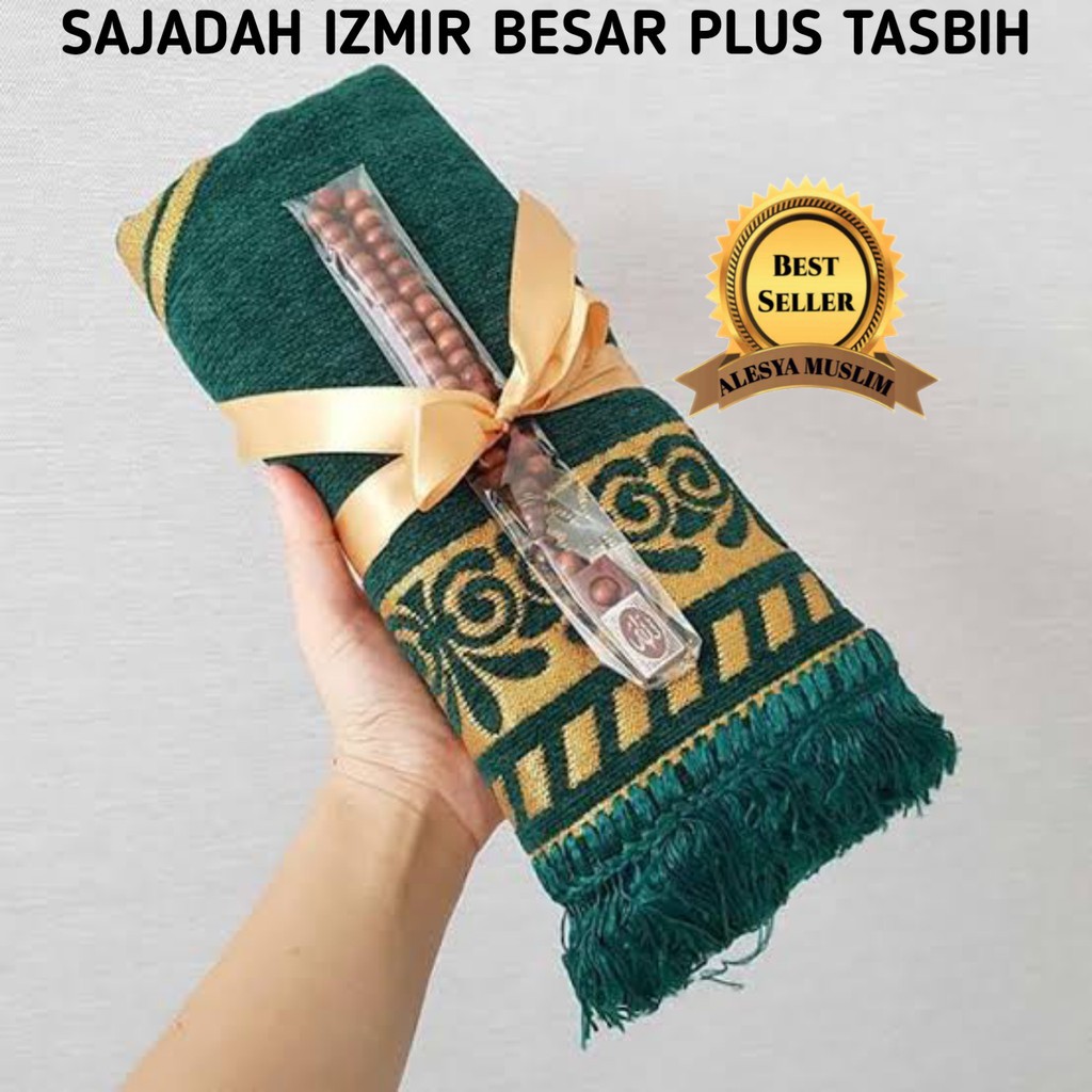 Sajadah IZMIR Beludru Plus Tasbih/Harga Grosir/Best Seller/Bisa COD