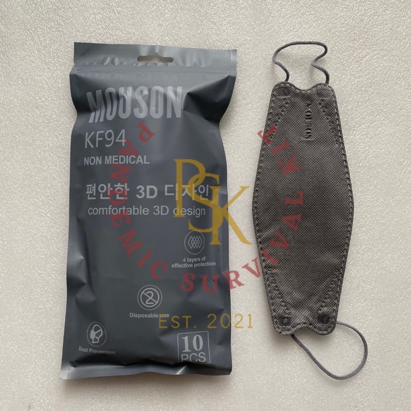 Masker KF94 Mouson-Dark grey | pskit.sby |