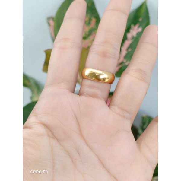 cincin polos cincin kawin bahan perak asli 925 di lapisi emas 22karat