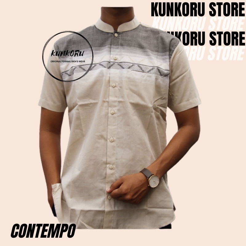 Baju Koko Pria Baverre Lengan Pendek Motif Bordir 13 Baju Muslim Pria Baju Solat Pria
