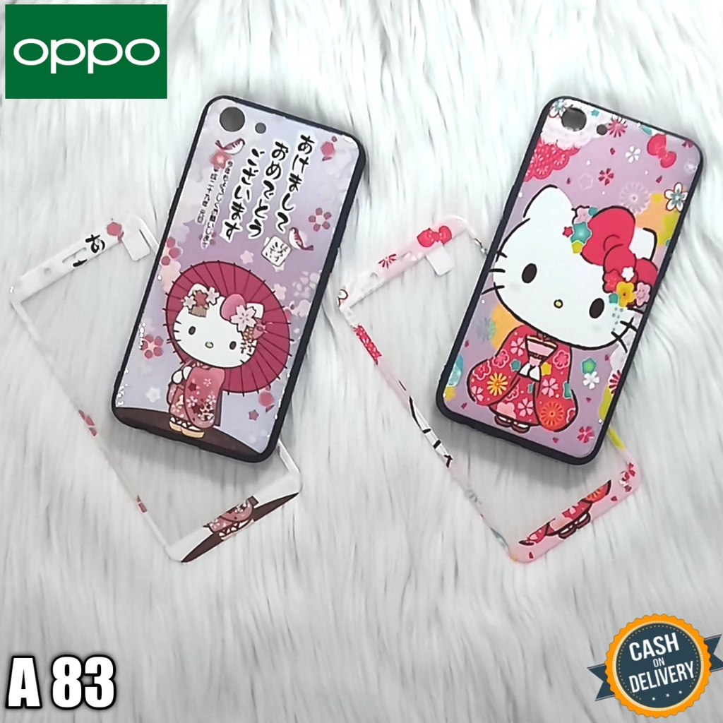 Case + tempered glass for oppo A83 casing softcase silikon motif