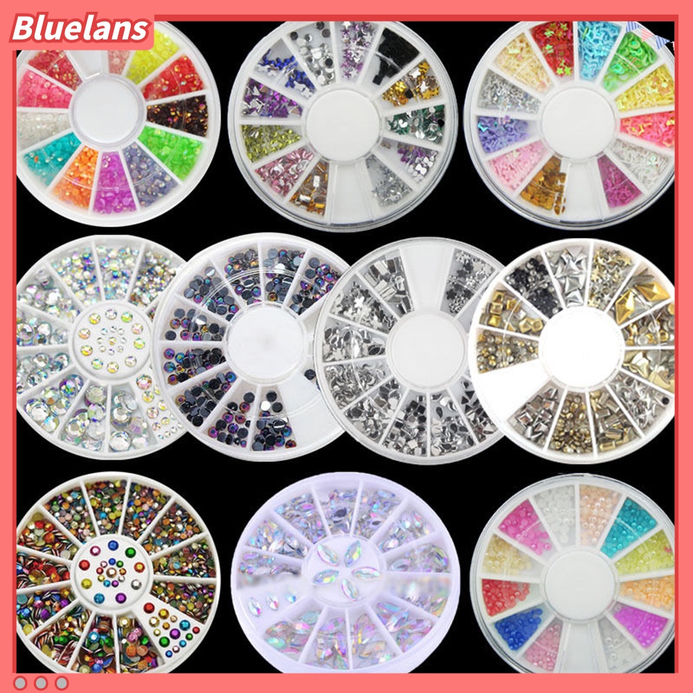 Bluelans Roda Dekorasi Nail Art / Manicure DIY Bentuk Bintang Warna-Warni