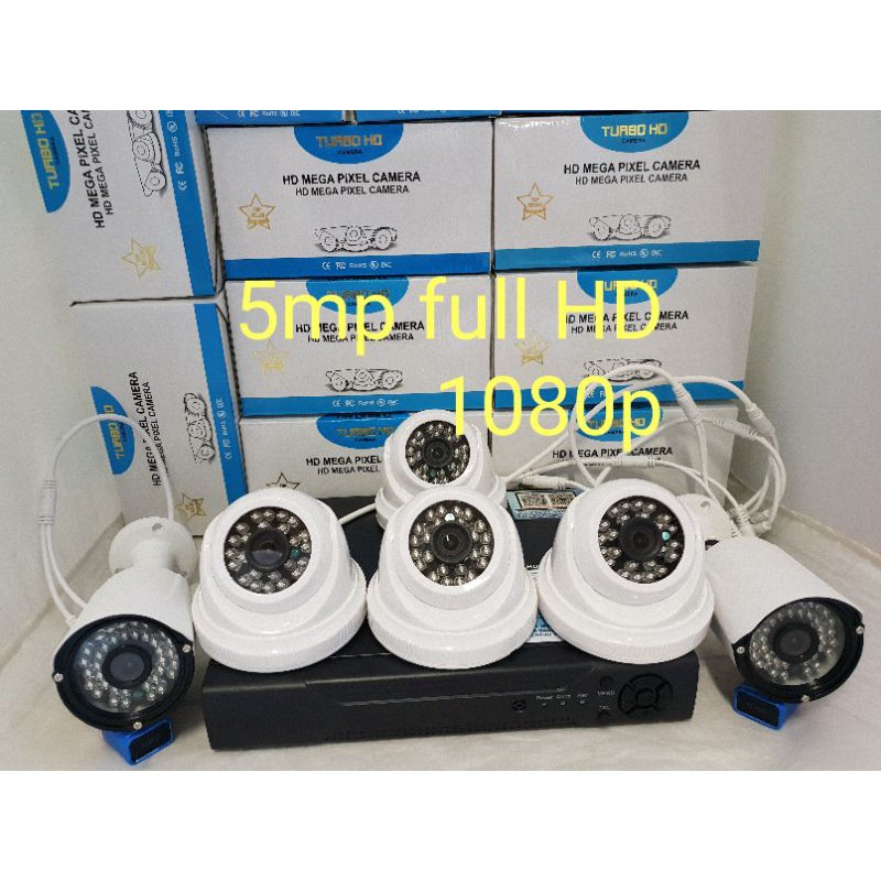 PROMO PAKET CCTV 8CH 6 CAMERA 5MP 1080P ( TINGGAL PASANG LENGKAP )