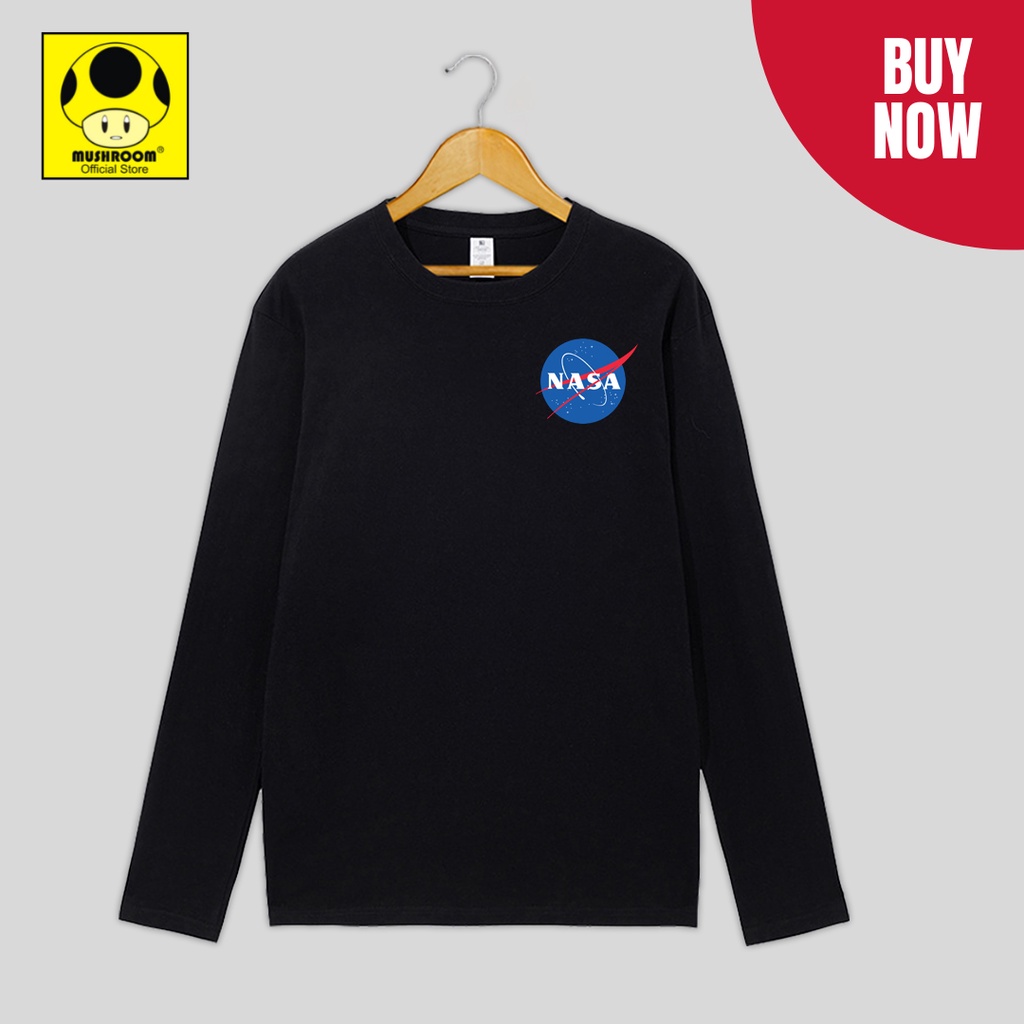 Mushroom Distro - LOGO NASA /  Kaos Lengan Panjang Pria dan Wanita Distro Original / Dewasa / Keren 