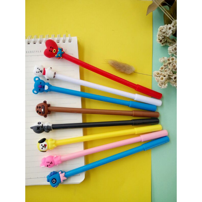 

KPOP PENA BTS BT21 BANGTAN BOYS ARMY CARTOON BLACK INK GEL PEN