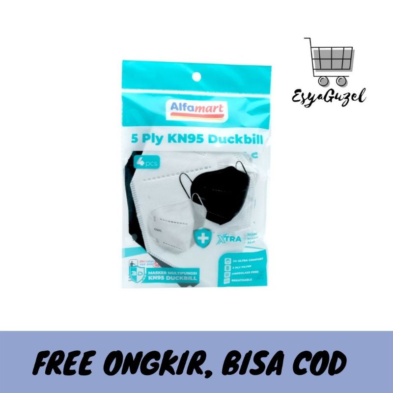 Masker Alfamart Premium KN95 Duckbill Mask 5 ply 4 pcs
