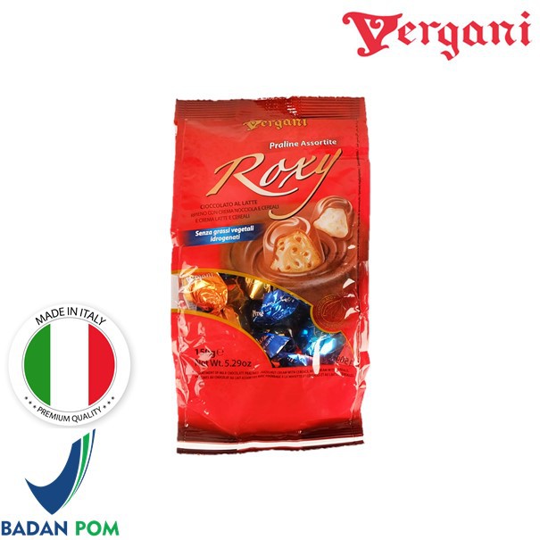 

Vergani Roxy / Cokelat Italy isi krim hazelnut dan sereal 150gr