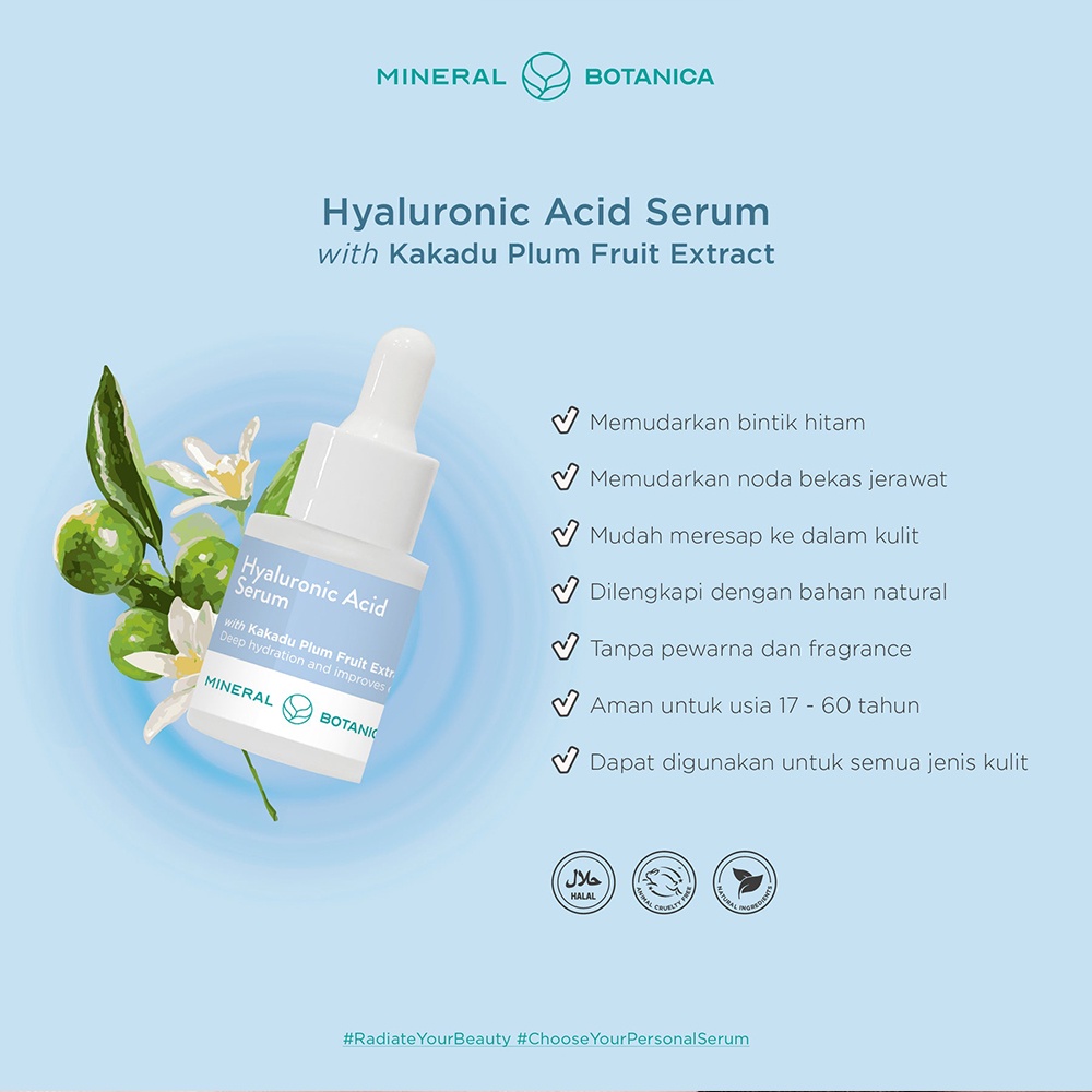 Mineral Botanica Hyaluronic Acid Serum Kakadu Plum Fruit Extract 20ml