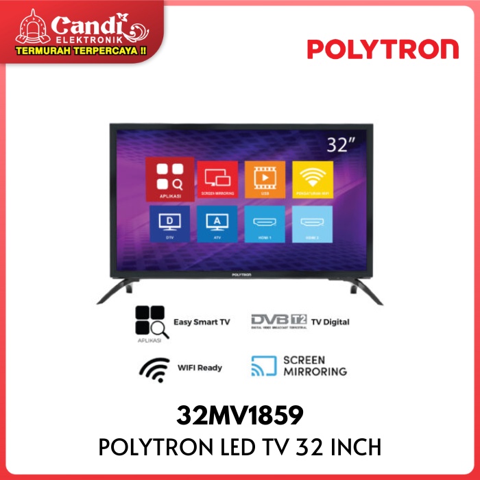 POLYTRON Easy Smart TV digital  32 Inch 32MV1859
