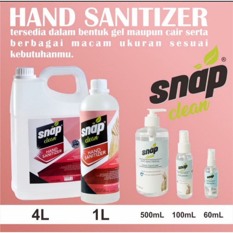 snap clean hand sanitizer gel 500ml