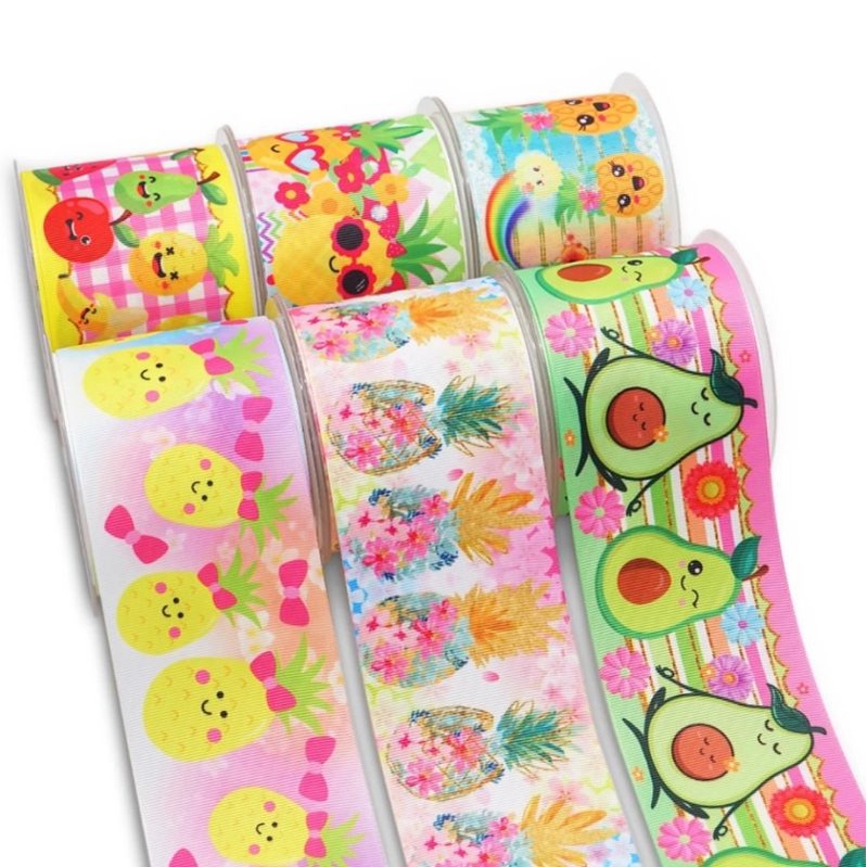 

Pita grossgrain motif pineapple/nanas 4cm