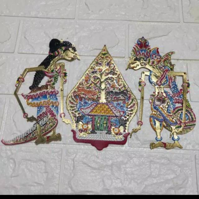 Wayang kulit asli 20cm rama shinta gunungan