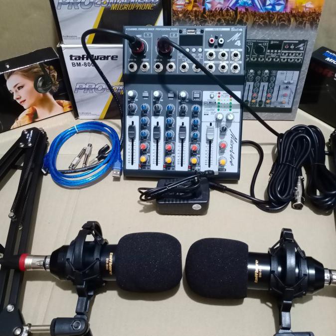 Banting Harga Paket Soundcard/Paket Podcast 2 Mic Bm 800