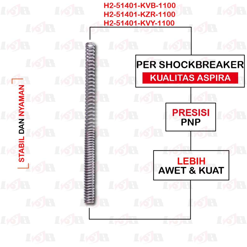 Aspira Per Shock Depan Vario Beat Scoopy Suspensi Spring Front Shockbreaker Peredam Kejut Motor