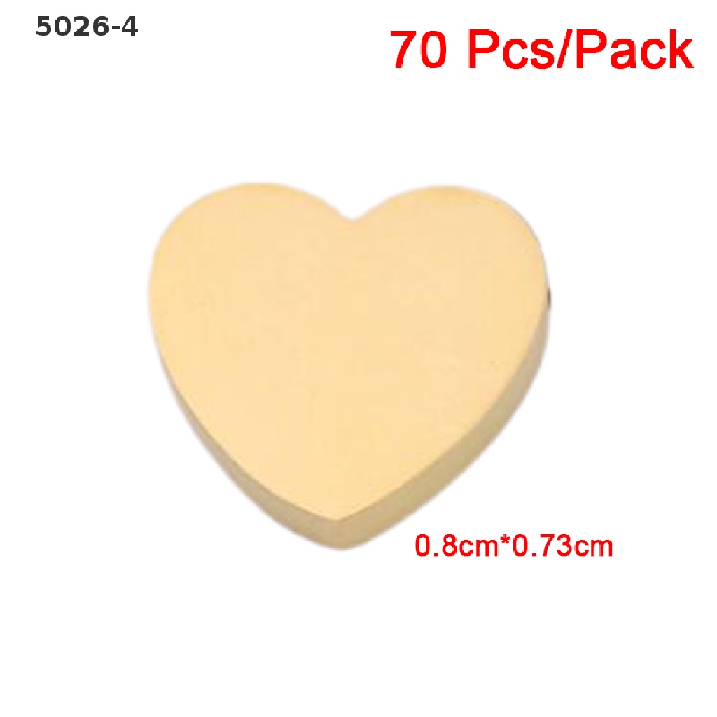 5026-4 70 Pcs Golden Peach Heart-Shaped Spacer Beads Loose Bead DIY Necklace Bracelet 5026-4