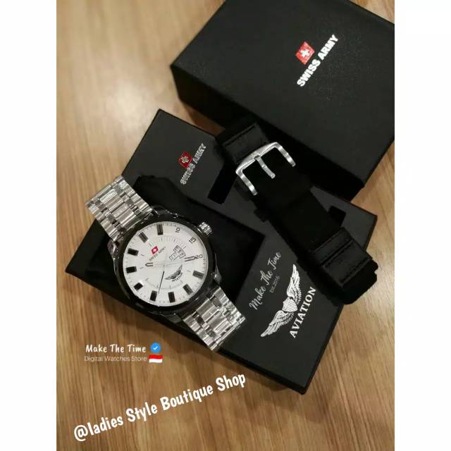 jam tangan pria SA Aviation + Free box Exclusive & Strap Random