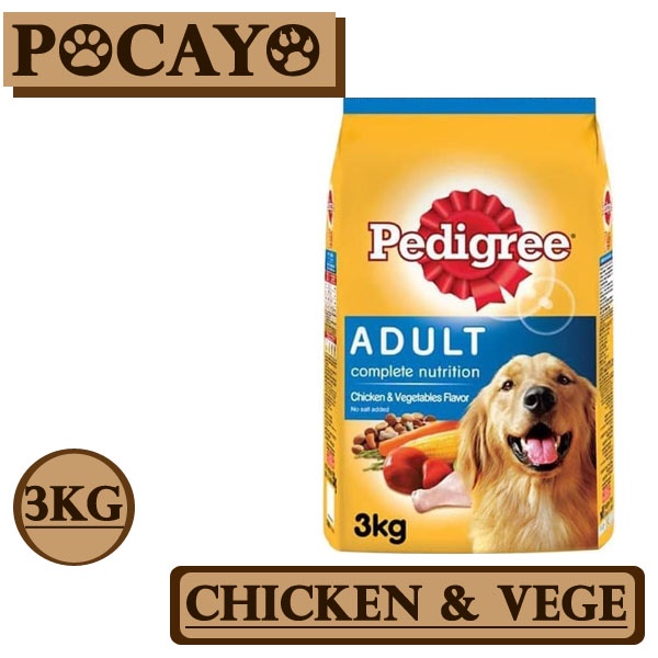 Pedigree Adult Beef/Chicken/Lamb 3kg (Grab/Gosend)