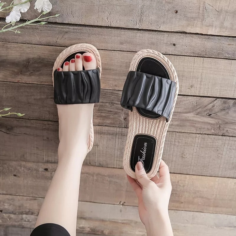 Sandal Slop Slip on Shoes Sendal Teplek Wanita Sendal Flat Karet MALL SHOPPING