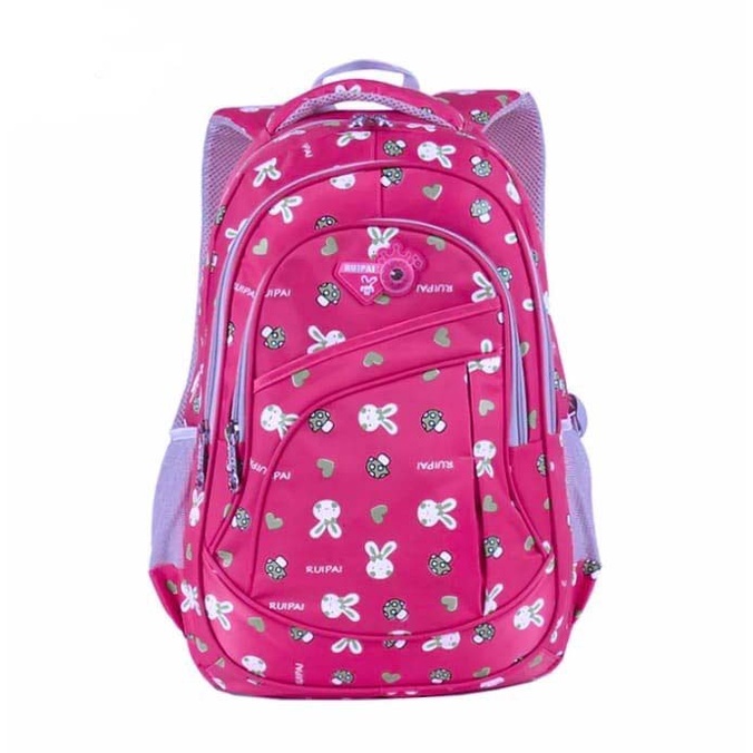 Tas Ransel Sekolah KELINCI JAMUR LUCU polka for a queen stuff SD SMP SMA KULIAH Travel Bag