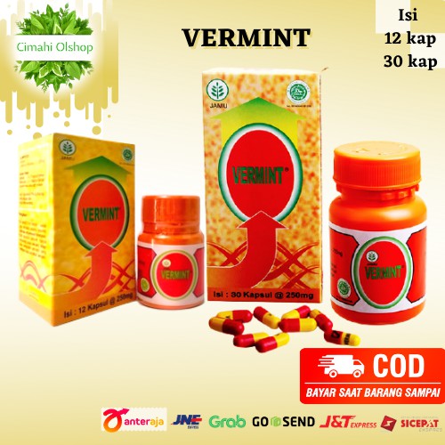 VERMINT 30 KAPSUL CACING VERMINT | VERMINT 12 KAPSUL CACING | UNTUK DEMAM TINGGI DAN TYPUS