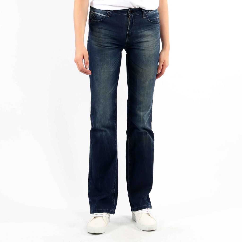  Celana  Jeans  Wanita Panjang Cutbray  High Waist City Jeans  