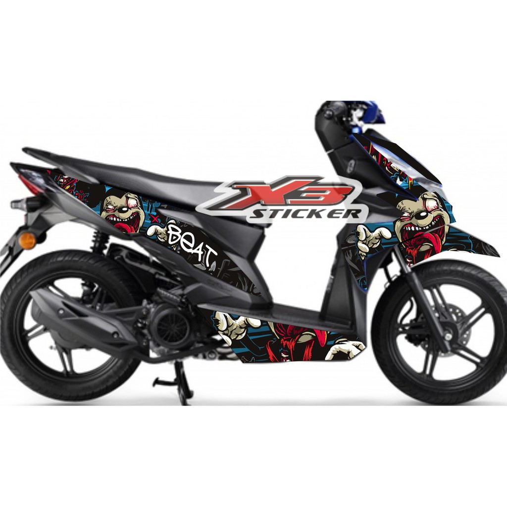 Sticker Decal Beat Fi 2017 Mickey Mouse Zombie Fullwrap Shopee Indonesia