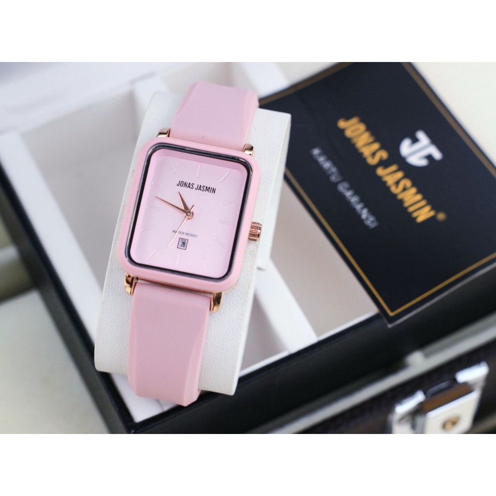 Jam Tangan Wanita Jonas Jasmin W1751K Tali Rubber Tanggal Aktif Free Box &amp; Baterai