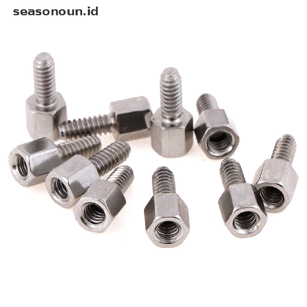 【seasonoun】 10Sets 5+7mm Header Plate Bracket Stud Bolt &amp; Nut Nuts Screw D-Sub VGA serial .