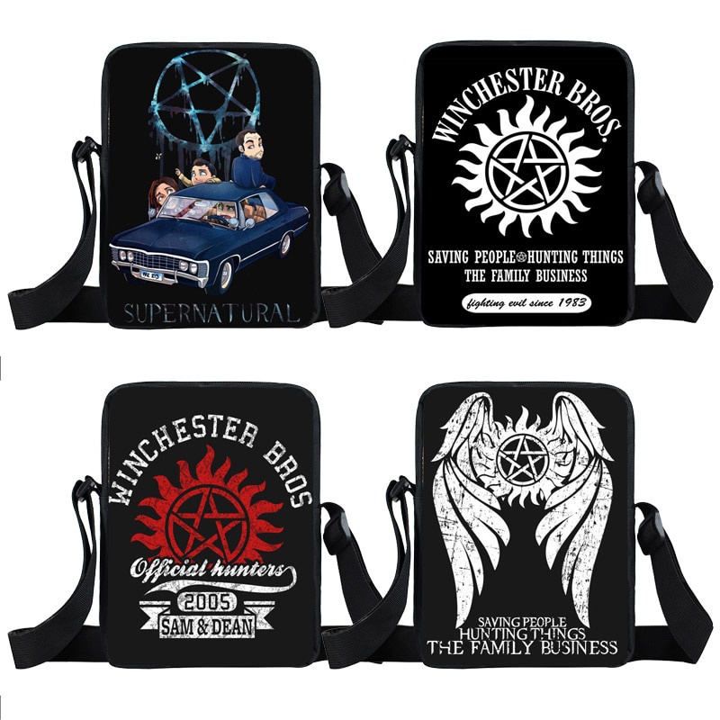 Supernatural Messenger Bag Winchester Bros Sam Dean Women Cross Bag Girl School Bags Bookbag Ladies 