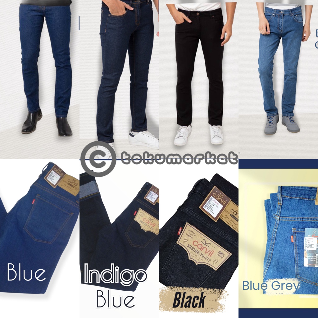 CARVIL Celana Jeans Pria Slim Fit Jeans Original Carvil Slimfit Jeans