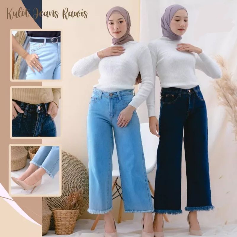 Highwaist Kulot Jeans wanita Rawis