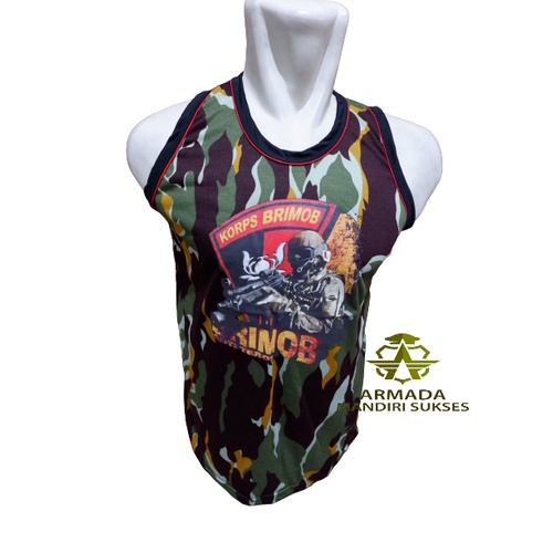 Kaos Singlet Loreng BRIMOB - Logo Besar