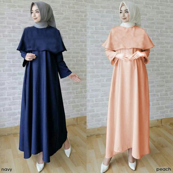 Baju Muslim Dwina Cape Gamis Dress Busana Muslim