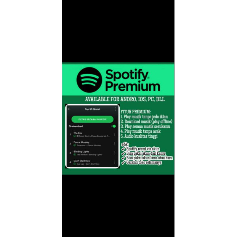 SPOTIFY PREMIUM MASA AKTIF SELAMANYA Android only