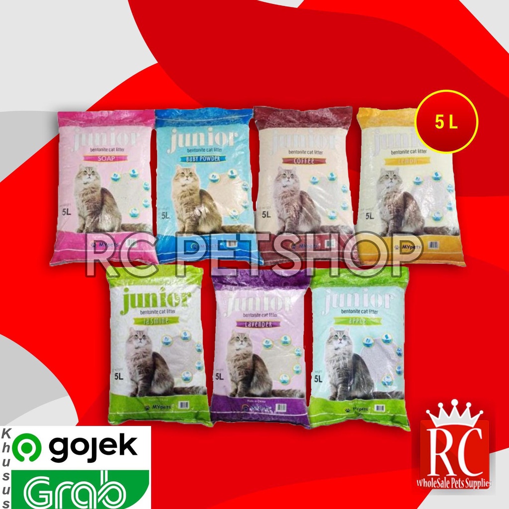 [GOSEND] Pasir Kucing Gumpal Wangi Junior 5 Litter Clumping Non Cub n Kit