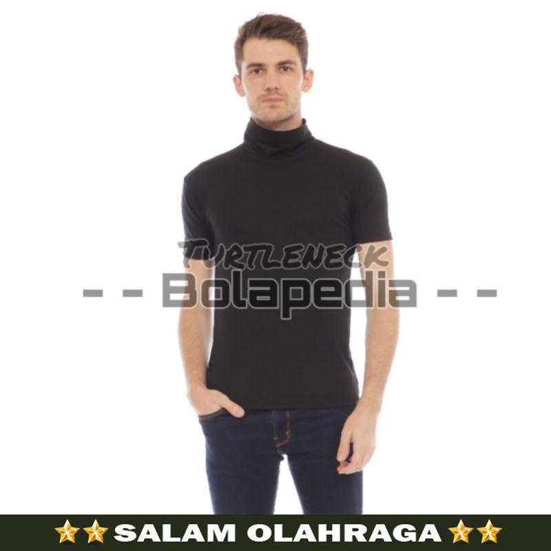 Kaos TURTLENECK LENGAN PENDEK / turtle neck pria baju style Korea