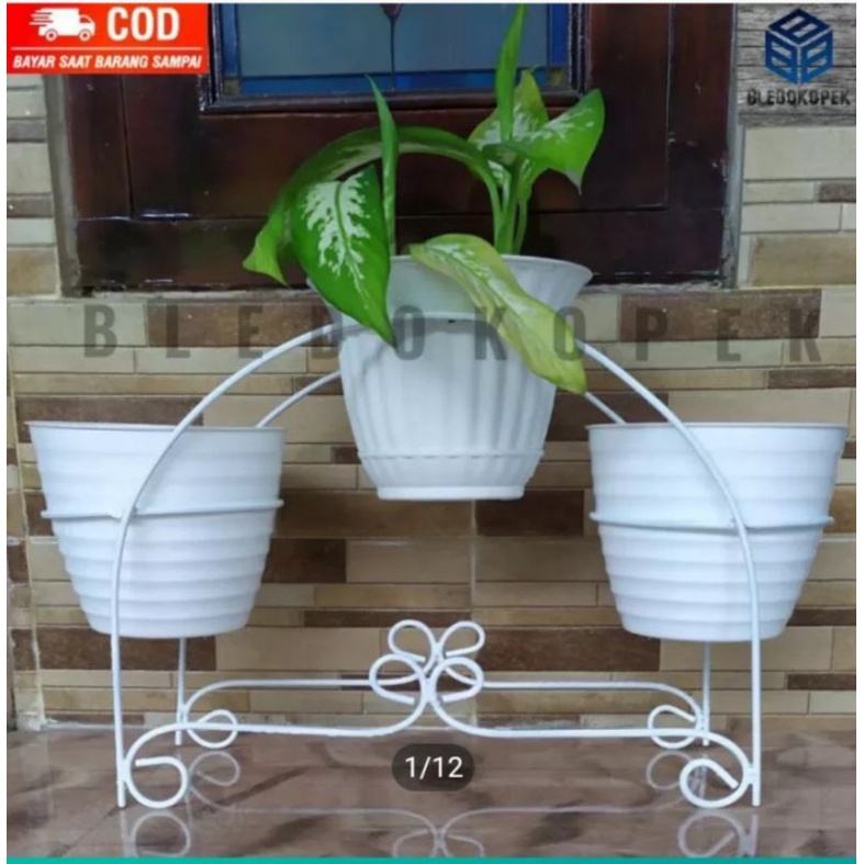Rak pot bunga besi rak pot 3 susun