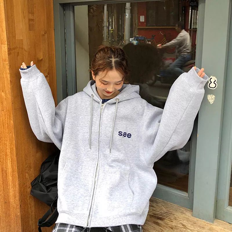 [AS] TERBARU SEE  Ziper /Hoodie wanita Jumbo terbaru 2021/Hoodie unisex/Hoodie zipper/Hoodie korea s