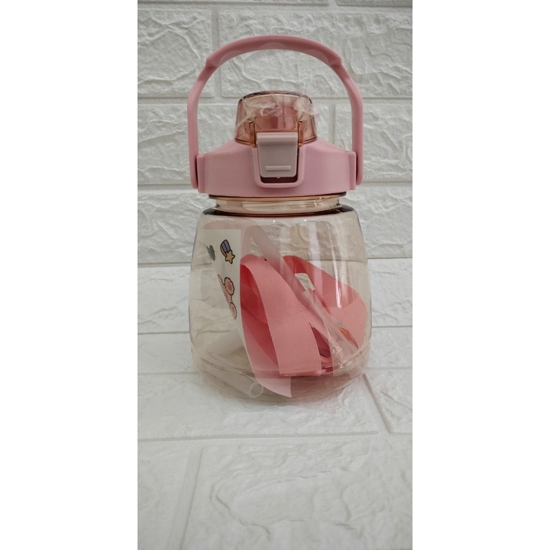 Botol Minum 1,2Liter BPA Free Premium Tali + Free Sticker Lucu