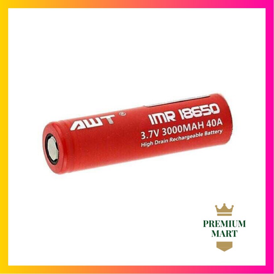 AWT IMR 18650 | 3000mah | 40A | High Drain Rechargeable Battery