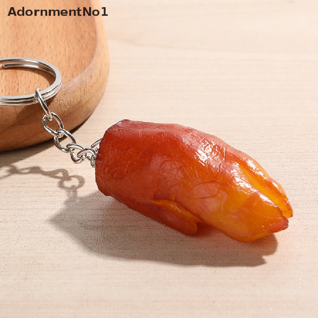 [AdornmentNo1] Creative Funny PVC Food Keychain Pig's Trotters Chicken Wings Metal Keyring Gift [new]