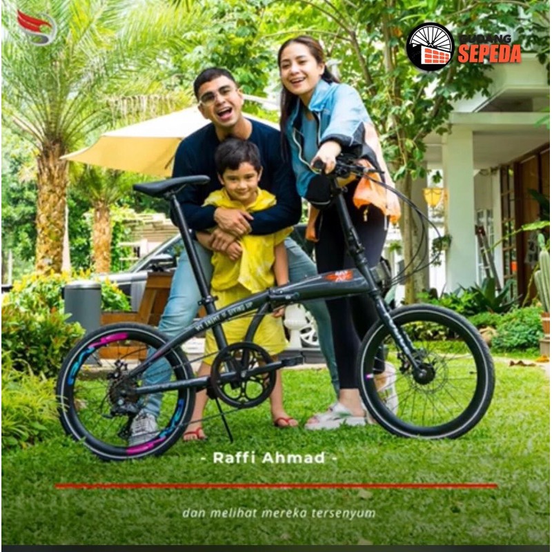 Instan Sepeda Lipat Element Police Milan Rans 2.0 Entertainment Raffi Ahmad Nagita Slavina Rafathar limited SNI 20 inch 8 speed rem cakram-8