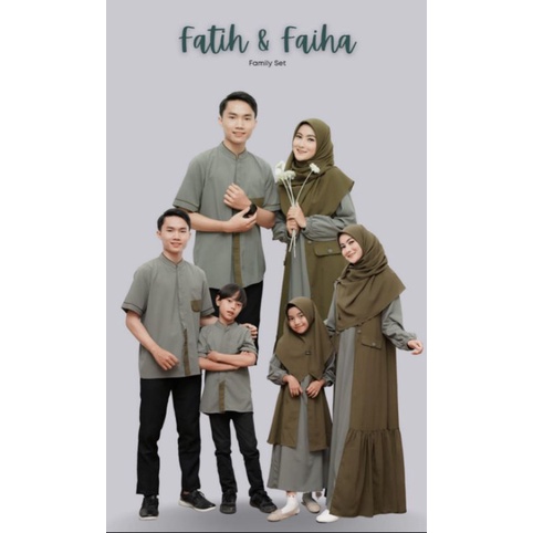 GAMIS FATIH FAIHA GAMIS COUPLE KAPEL KELUARGA SERIMBIT SARIMBIT LEBARAN DRESS LONG CARDI GAMIS SET S