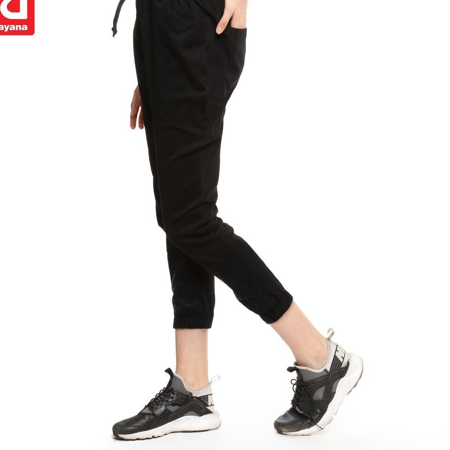 【 PREMIUM 】 Ramayana - Celana Panjang Jogger Wanita Hitam ™